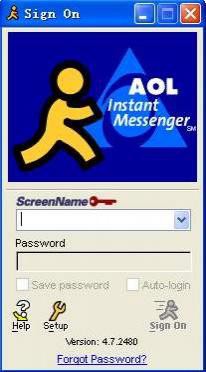 Login do site "AOL Instant Messenger"